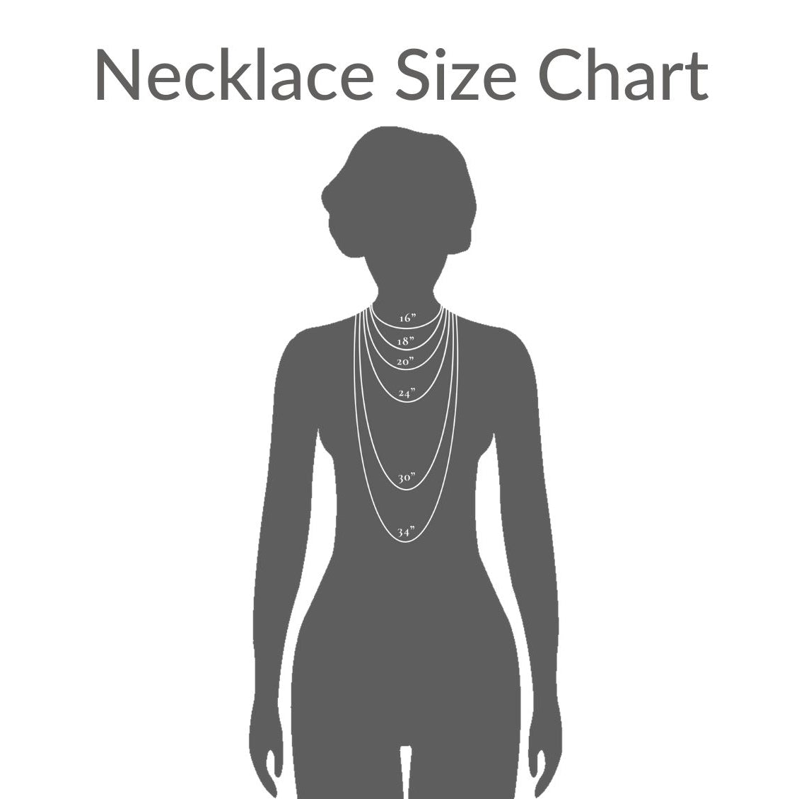 Necklace size guide on person