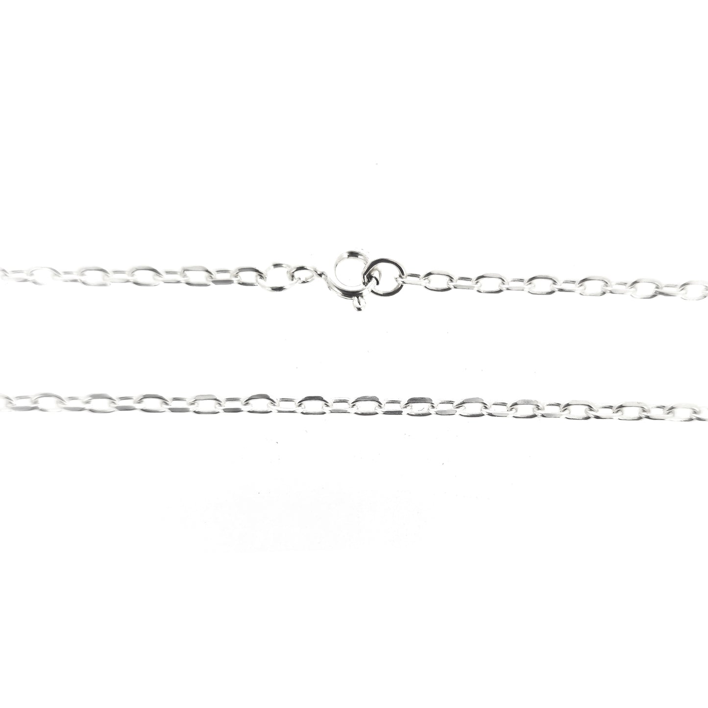 Silver angle filed trace chain with clasp