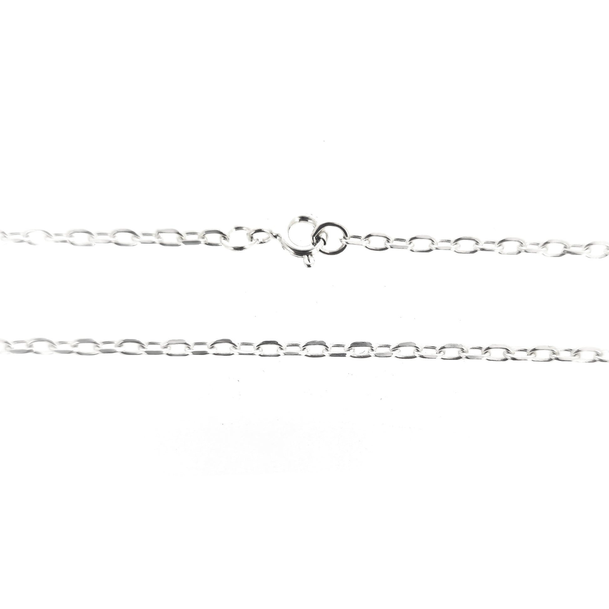 Silver angle filed trace chain with clasp