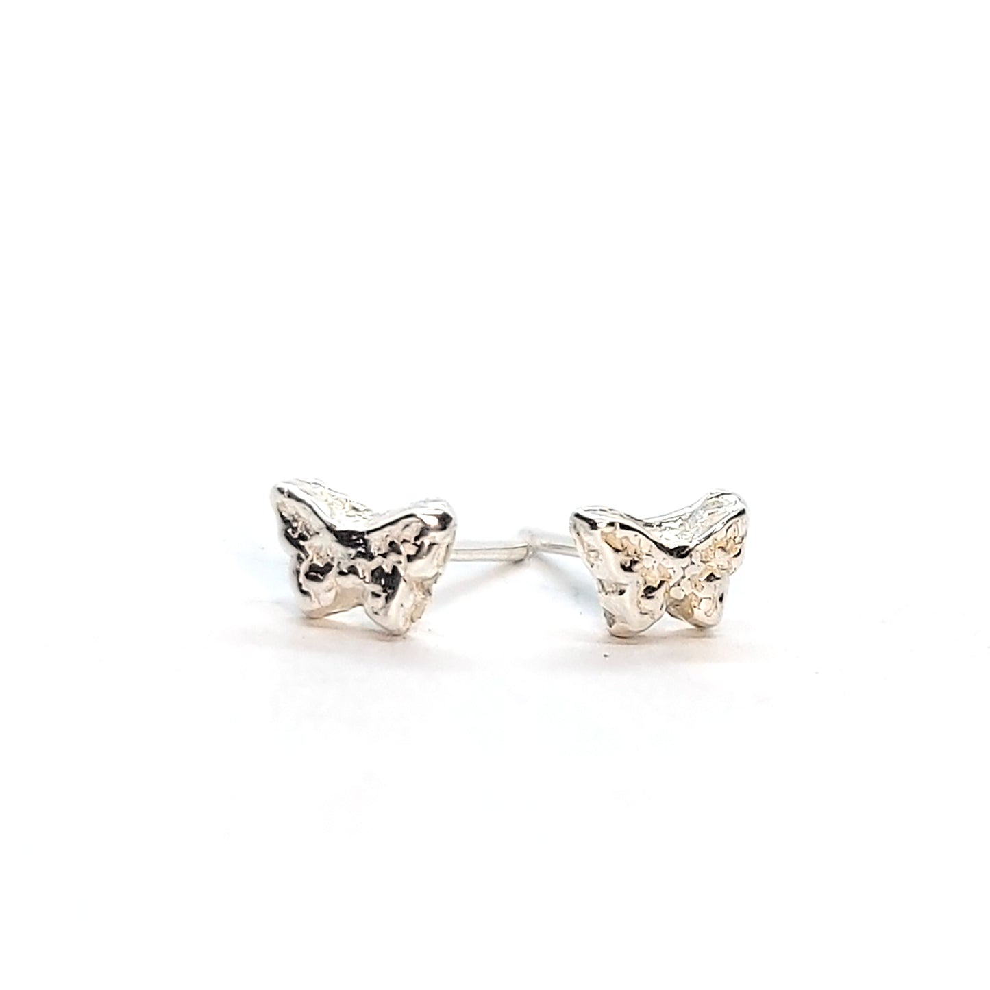 Tiny textured butterfly stud earrings.