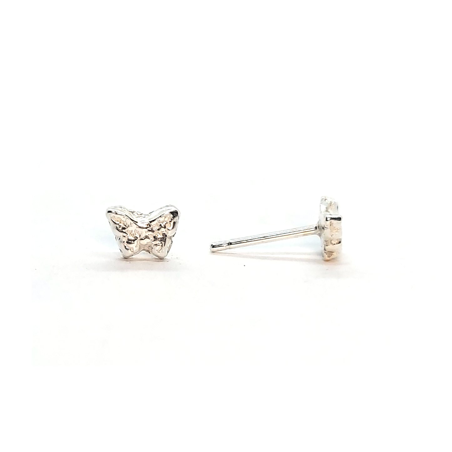 Tiny textured butterfly stud earrings.