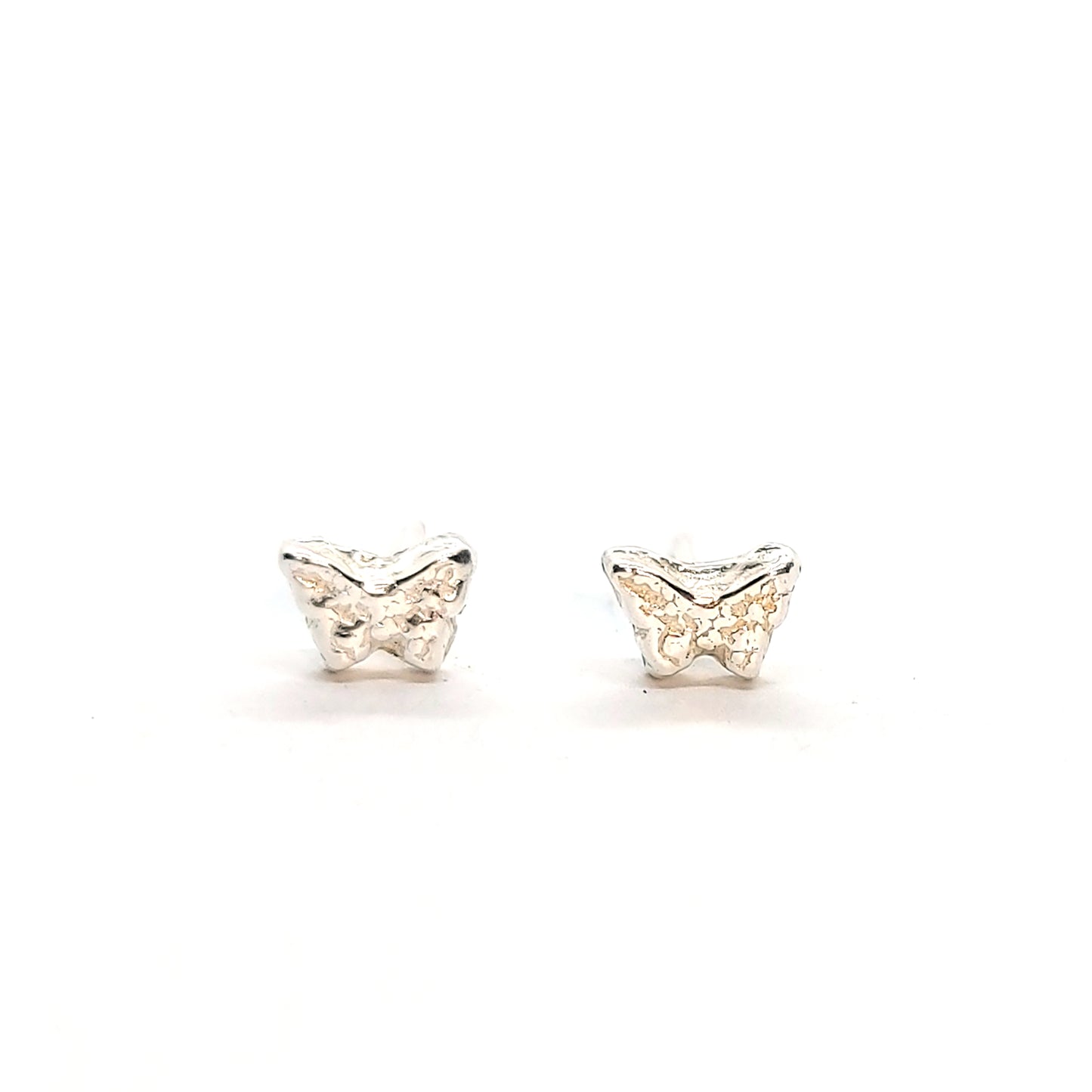Tiny textured butterfly stud earrings.