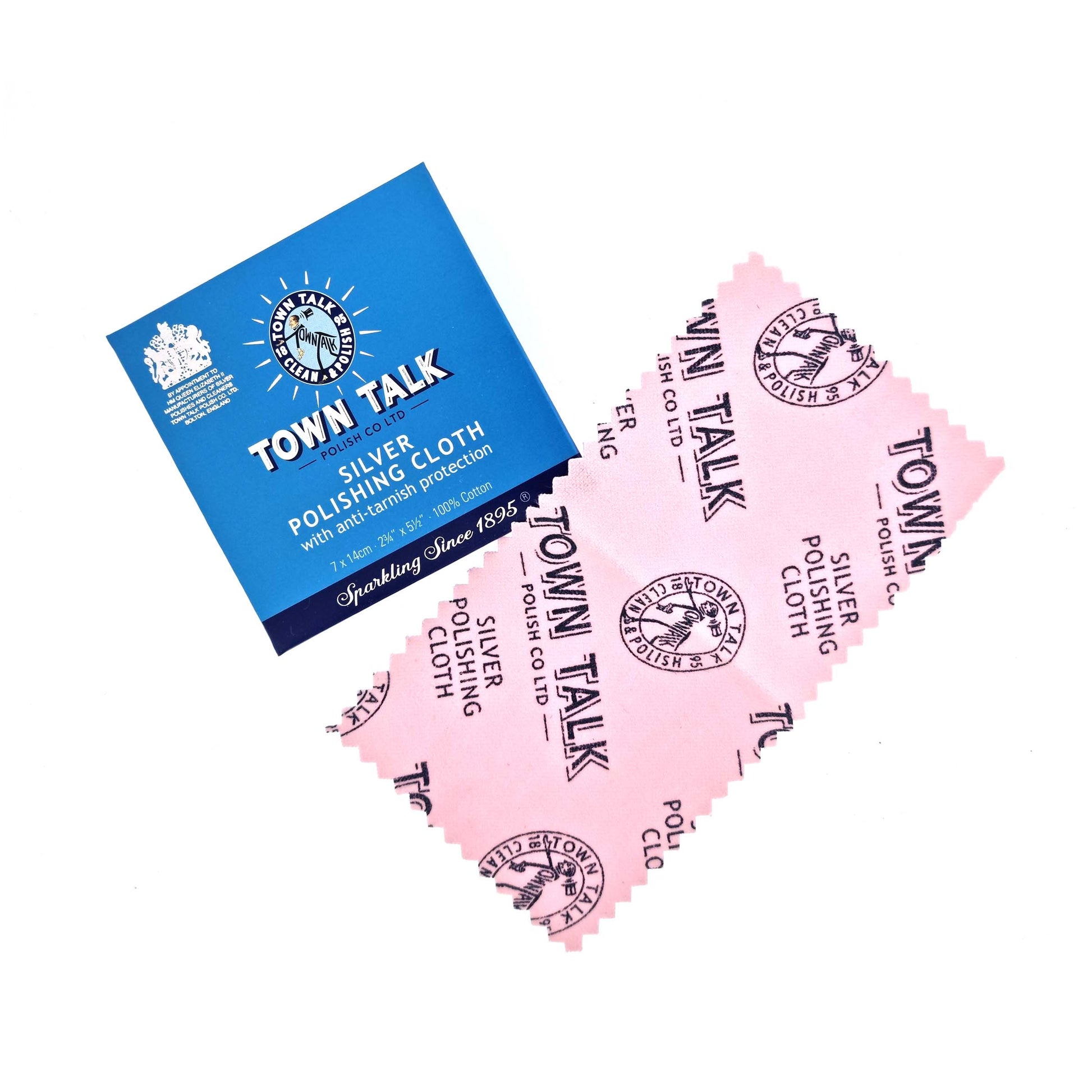 A pink coloured silver polishing cloth by Town Talk