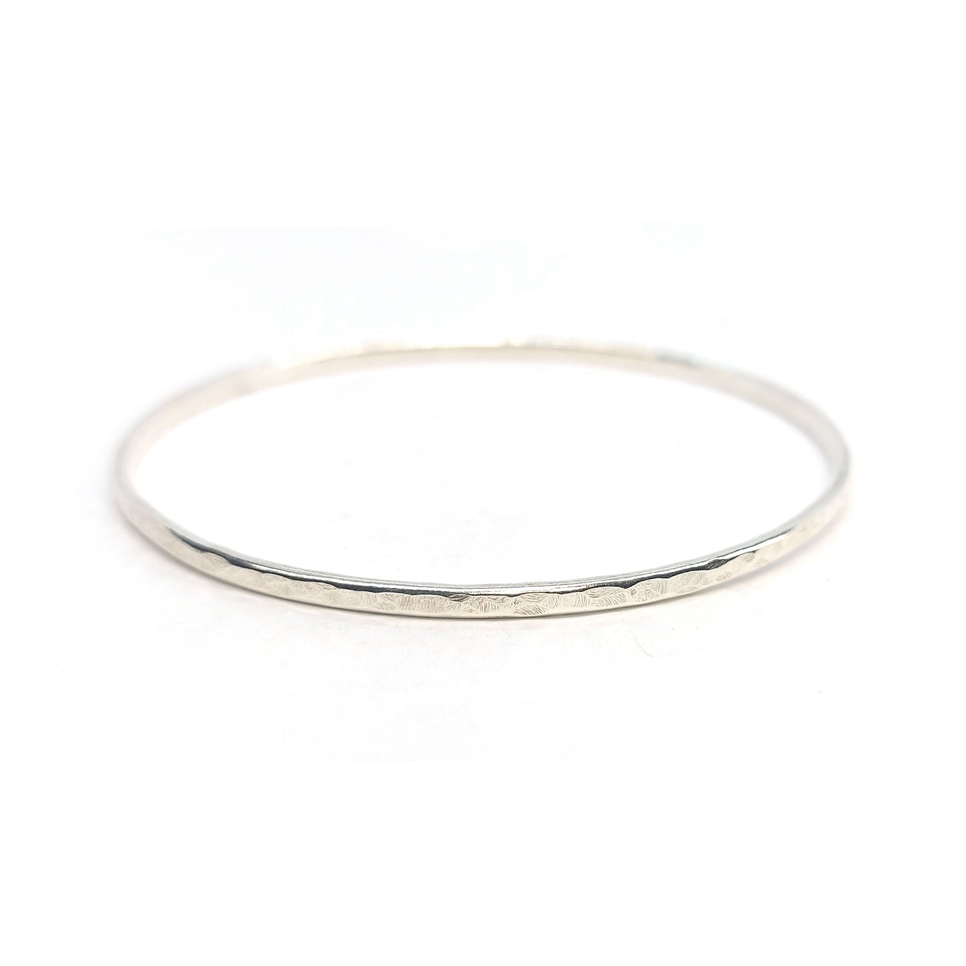 Silver hammered bangle