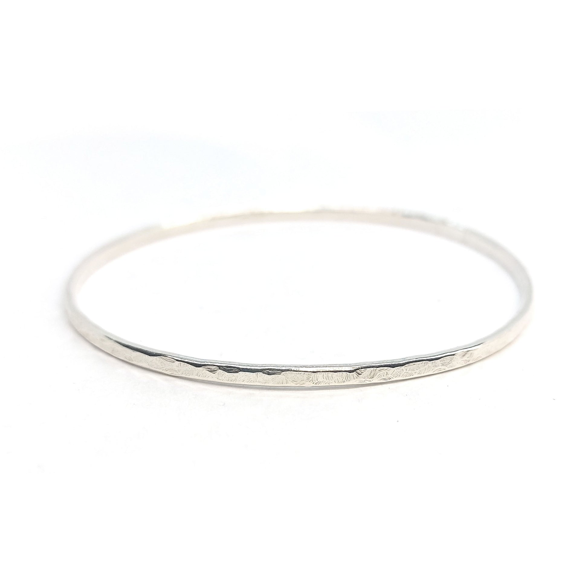 Silver hammered bangle