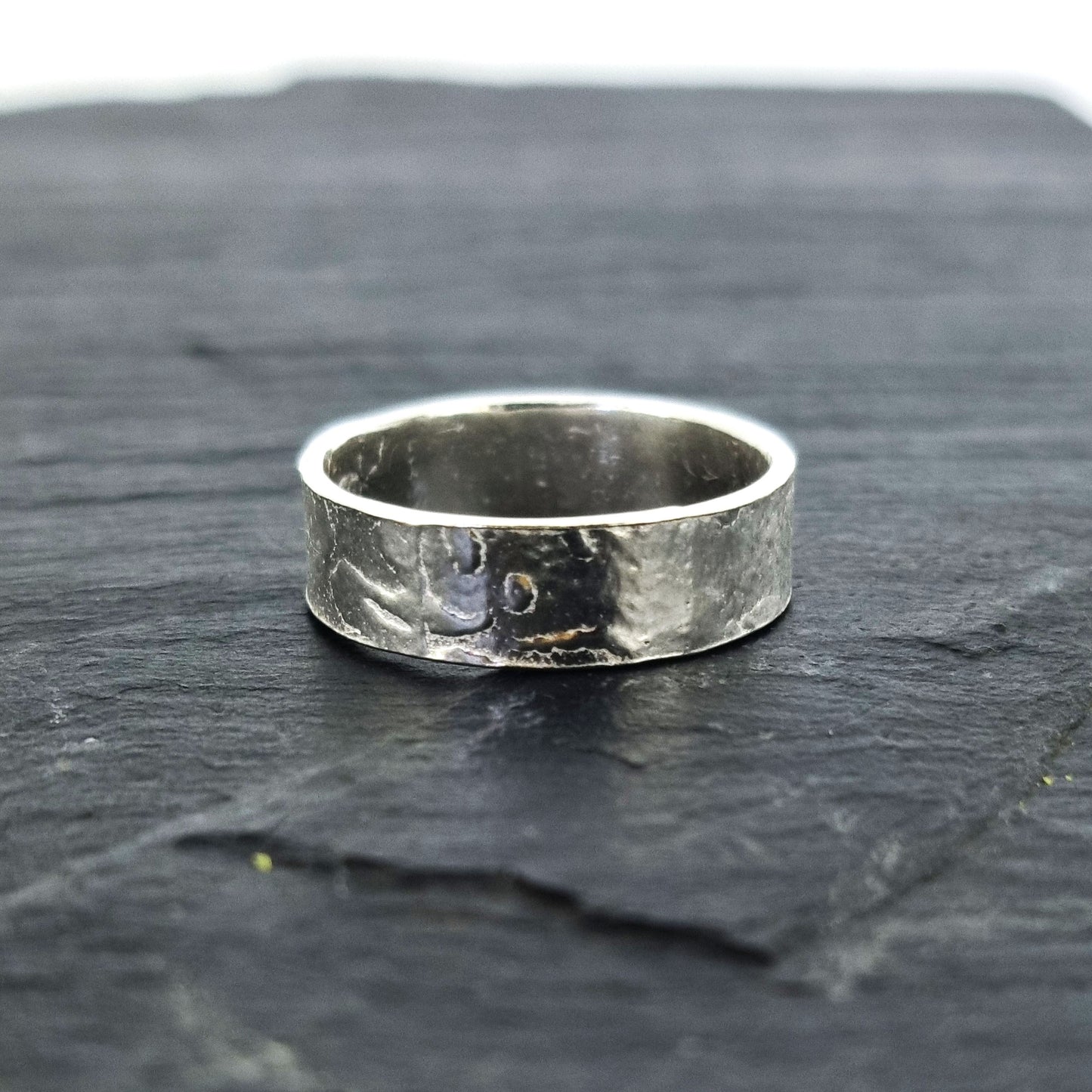 Silver Earth band ring
