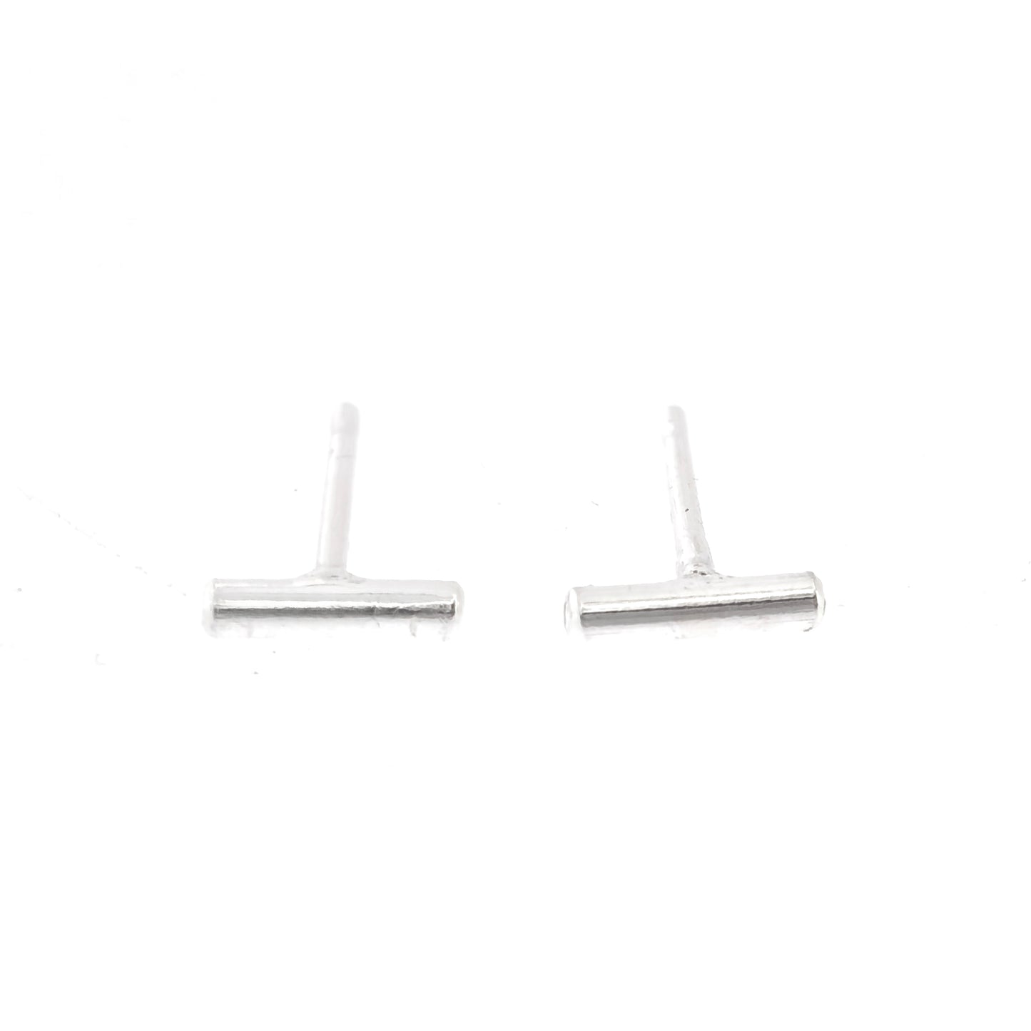 Silver bar stud earrings