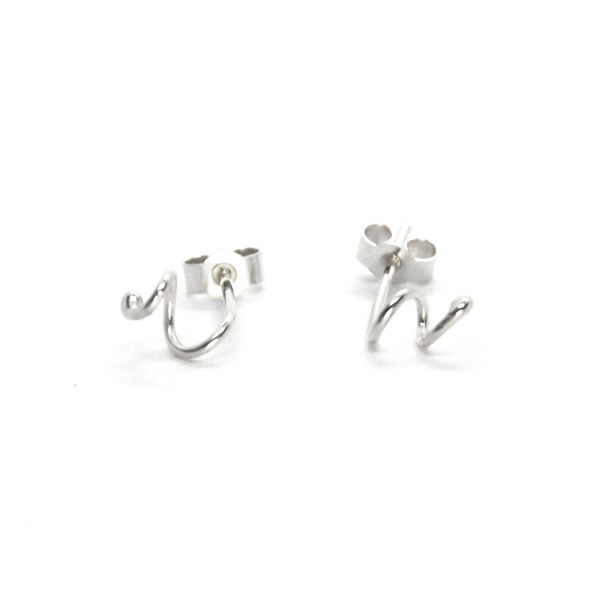 Sterling silver twist stud earrings