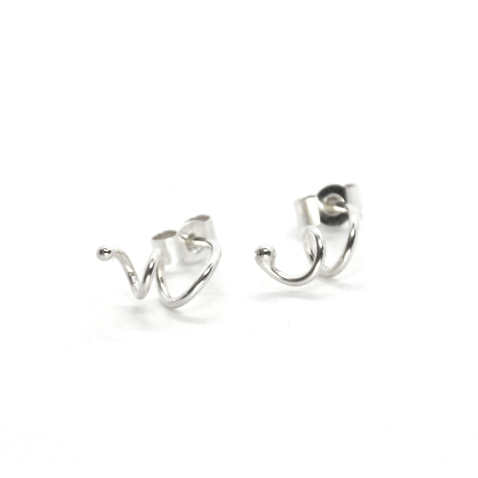 Sterling silver spiral stud earrings