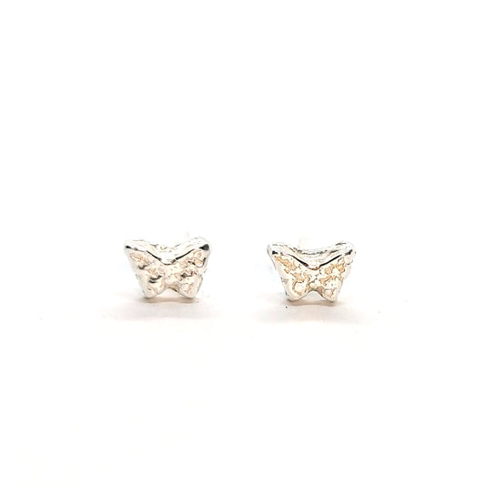 Tiny textured butterfly stud earrings.