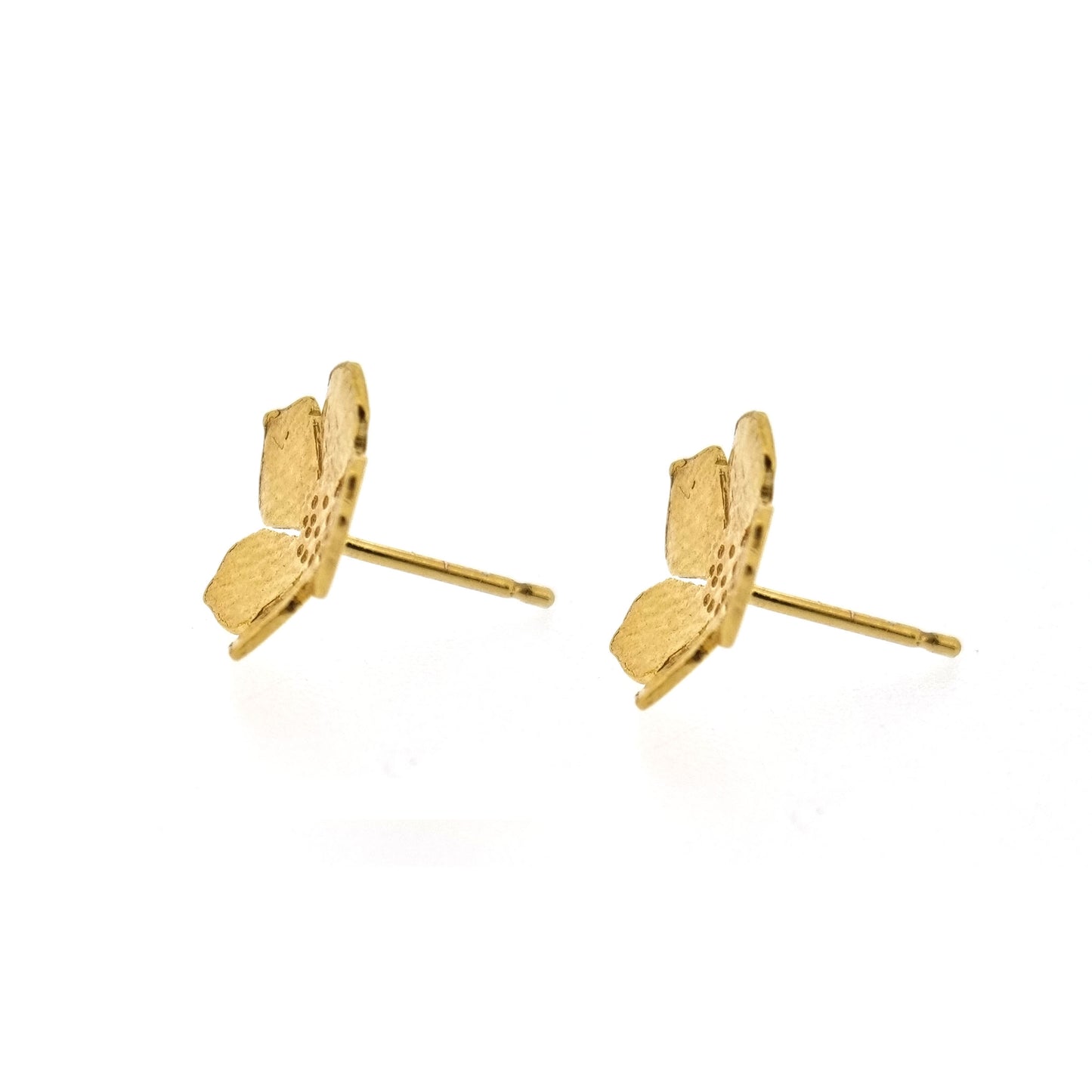 Yellow gold vermeil 5 petal flower stud earrings